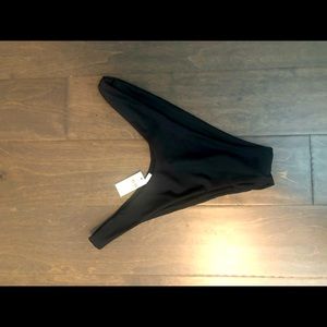 NWT High cut cheeky black swimsuit bottom size M